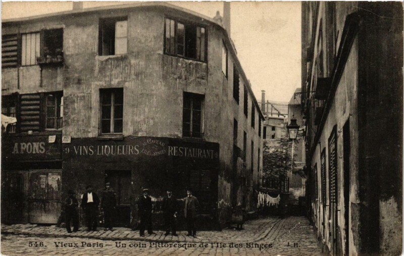 Carte postale ancienne Un coin pittoresque de l'Ile des Singes. à Paris 13e
