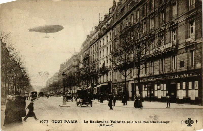 Carte postale ancienne Tout Paris 11e 1077 Boulevard Voltaire. Rue Oberkampf F. Fleury à Paris 11e