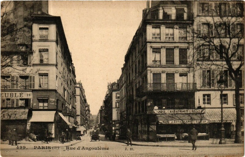 Carte postale ancienne Paris 11e Rue d'Agouleme à Paris 11e