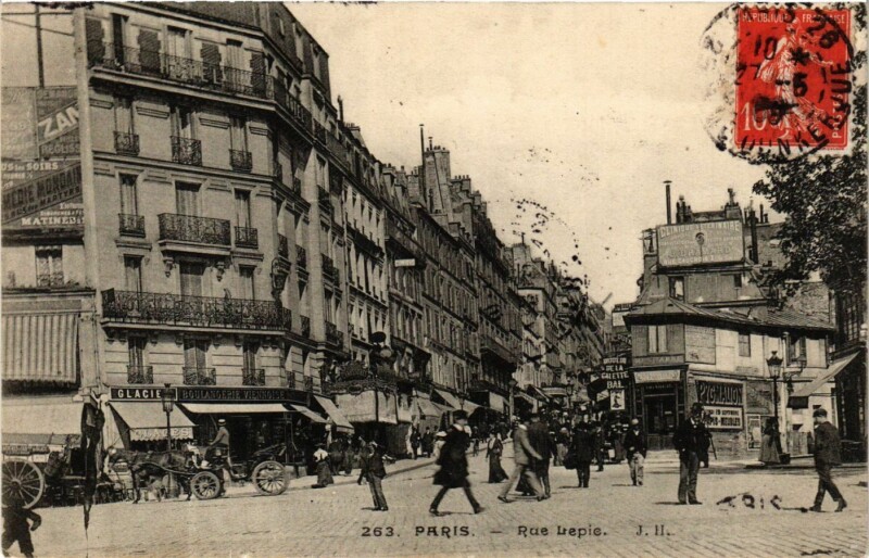Carte postale ancienne Rue Lepic à Paris 18e