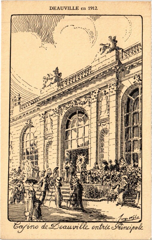 Carte postale ancienne Deauville Casino - Entree Principale à Deauville