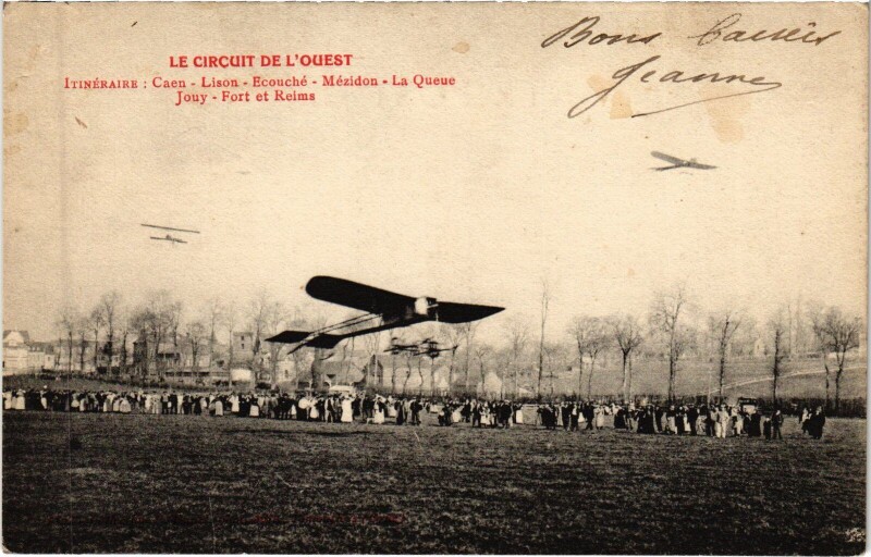 Carte postale ancienne Aviation - Early Aircraft - Le Circuit de l'Ouest