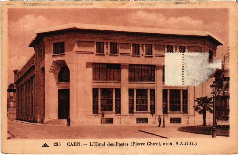 Carte postale ancienne Caen L'Hotel des Postes