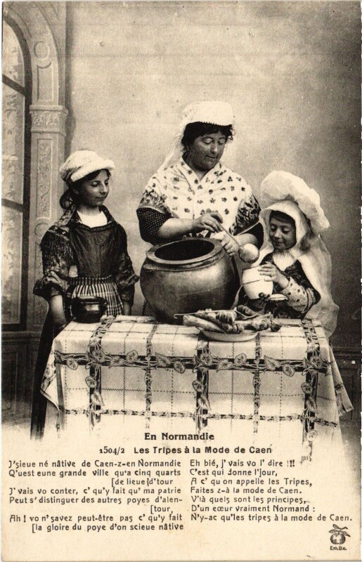 Carte postale ancienne Caen En Normandie - Les Tripes a la Mode de Caen