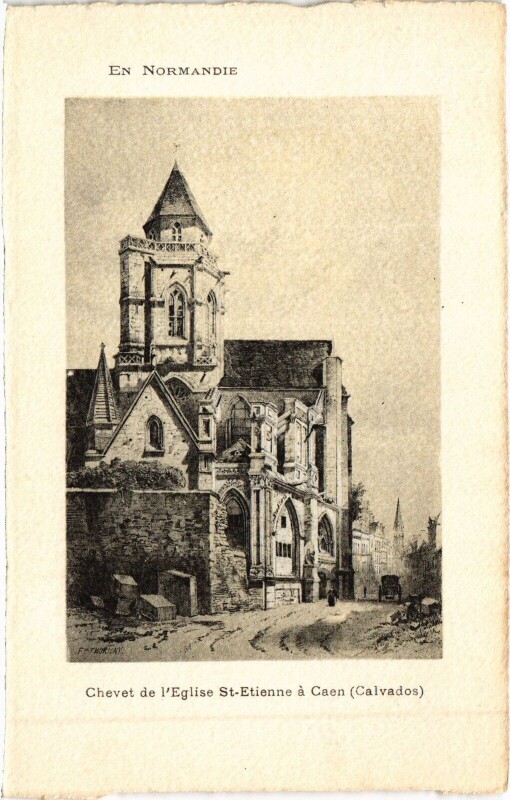 Carte postale ancienne Caen Chevet de l'Eglise Saint-Etienne a Caen