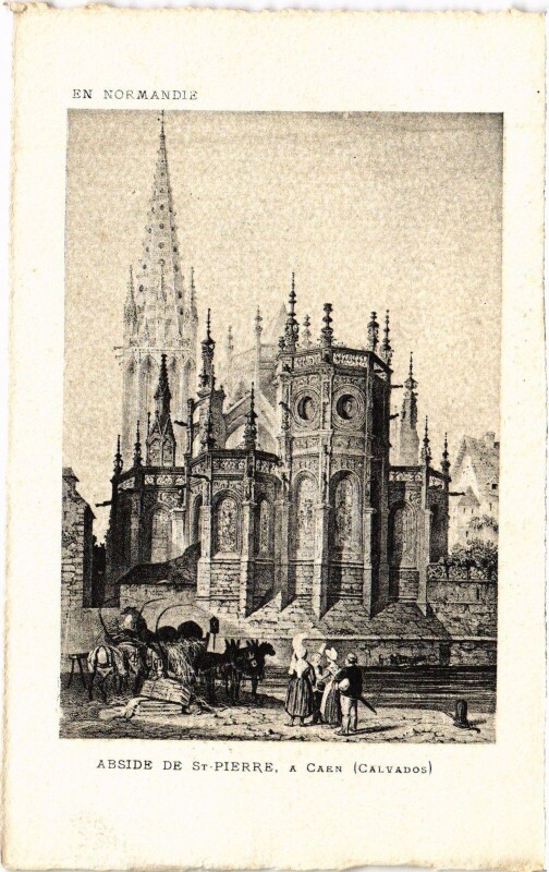 Carte postale ancienne Caen Abside de Saint-Pierre