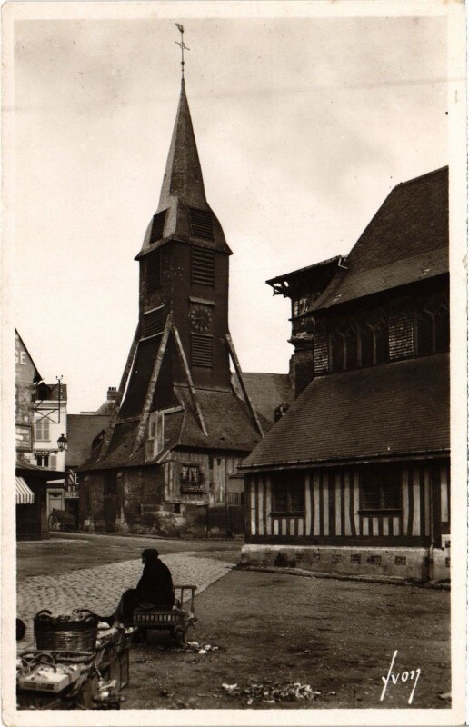 Carte postale ancienne Honfleur Clocher de l'Eglise Sainte-Catherine à Honfleur