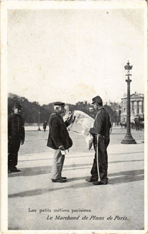 Carte postale ancienne Paris Petits Metiers Le Marchand de Plans de Paris