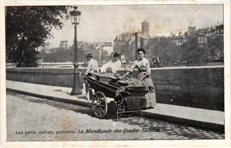 Carte postale ancienne Paris Petits Metiers la marchande de quatre saisons à Paris