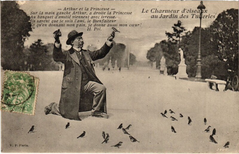 Carte postale ancienne Paris Petits Metiers Le charmeur d'oiseaux