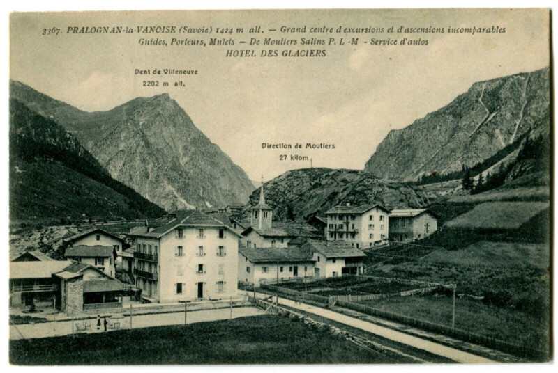 Carte postale ancienne Savoie Pralognan-la-Vanoise Hôtel des Glaciers à Pralognan-la-Vanoise