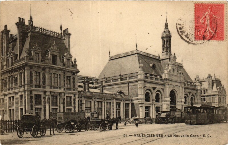 Carte postale ancienne Valenciennes - La Nouvelle Gare à Valenciennes