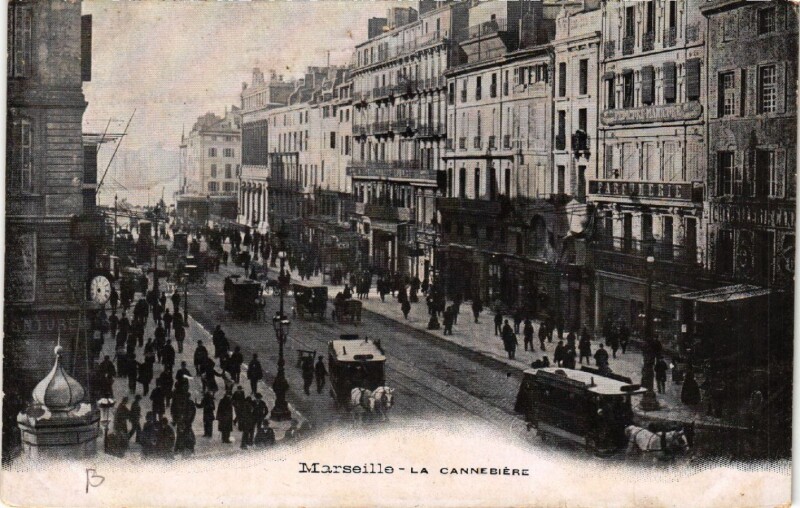 Carte postale ancienne Marseille La Cannebiere à Marseille