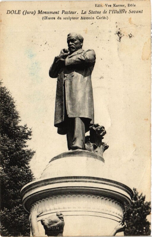 Carte postale ancienne Dole Monument Pasteur