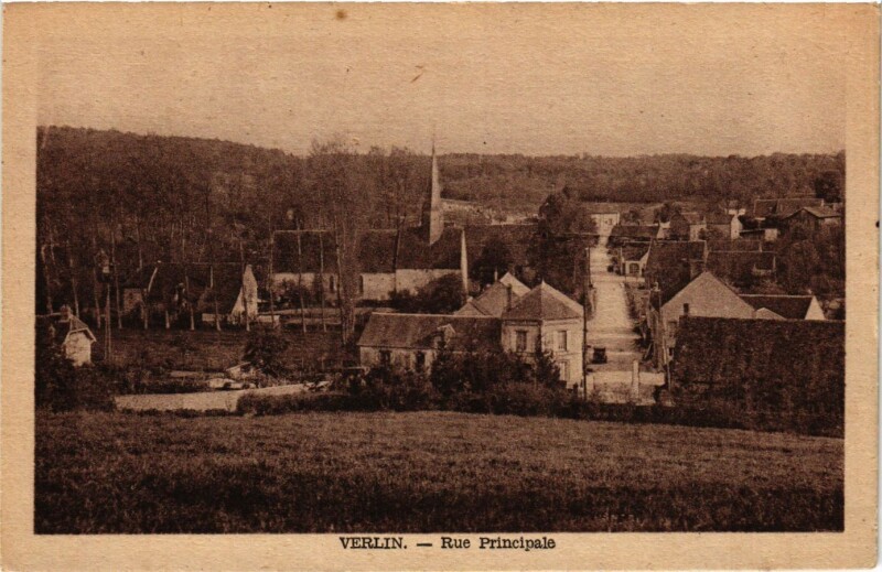 Carte postale ancienne Verlin - Rue Principale à Verlin