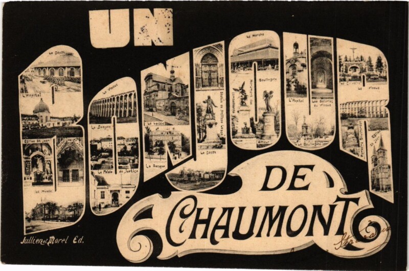 Carte postale ancienne Un Bonjour de Chaumont à Chaumont