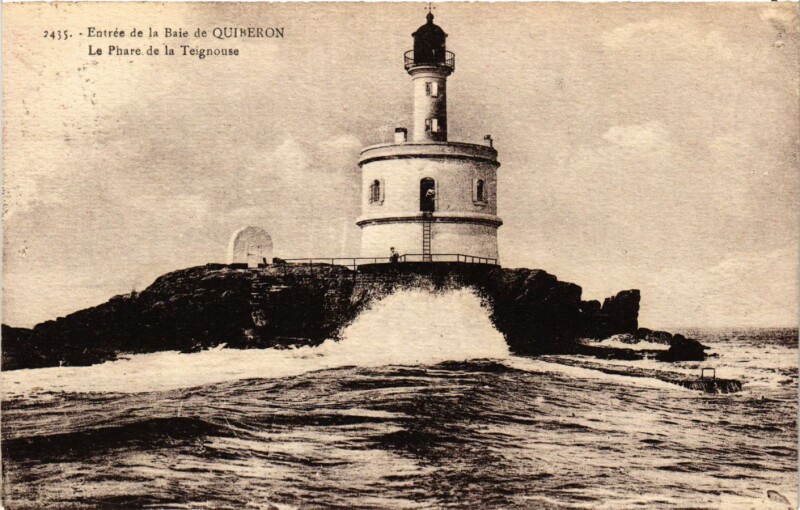 Carte postale ancienne Entrée de la Baie de Quiberon - Le Pare de la Teignouse à Quiberon