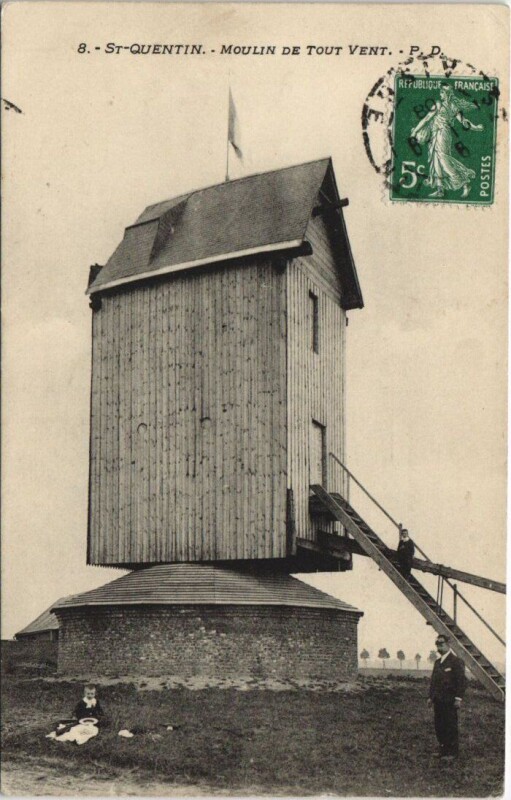 Carte postale ancienne Saint-Quentin Moulin de Tout Vent à Saint-Quentin