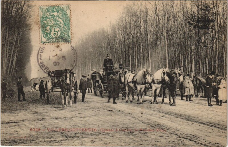 Carte postale ancienne Villers-Cotterets Chasse a Courrer