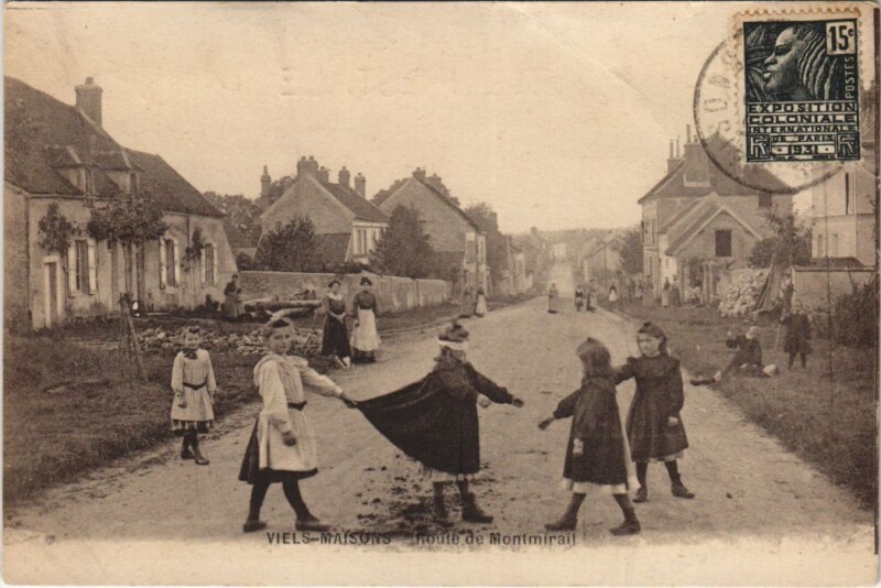 Carte postale ancienne Viels-Maisons Route de Montmirail à Viels-Maisons