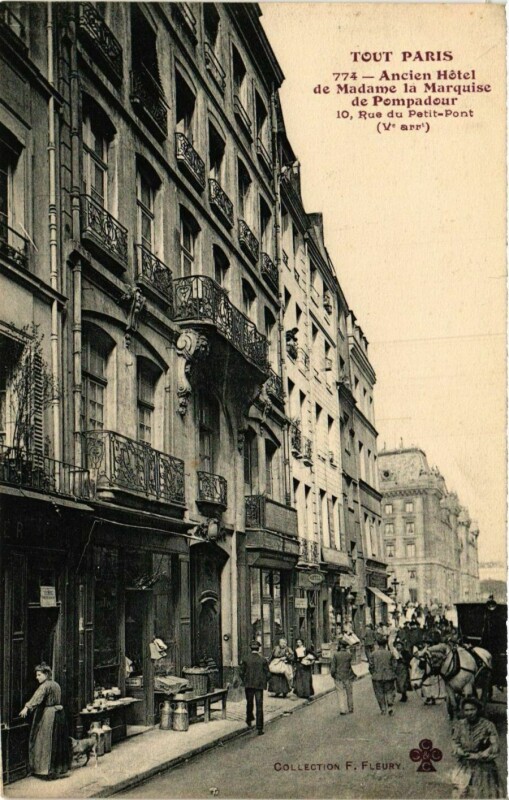 Carte postale ancienne Tout Paris 5e 774 Hotel Pompadour. 10, Rue du Petit-Pont F. Fleury à Paris 5e