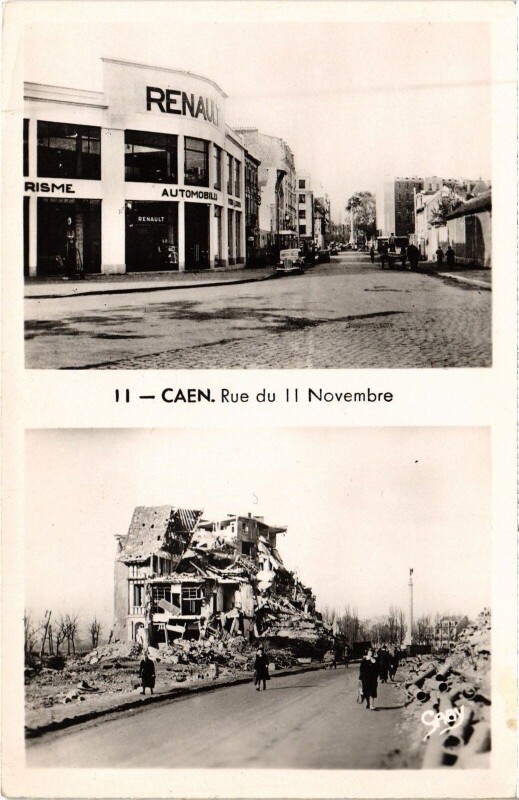 Carte postale ancienne Caen Rue du 11 Novembre