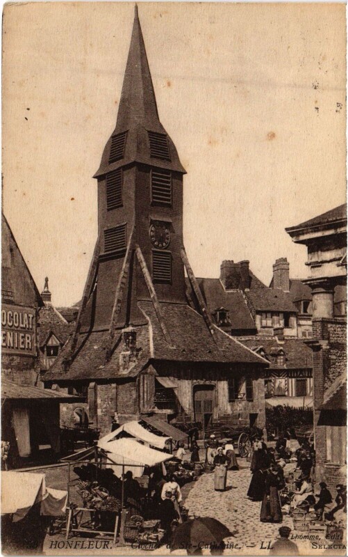 Carte postale ancienne Honfleur Clocher de Sainte-Catherine à Honfleur