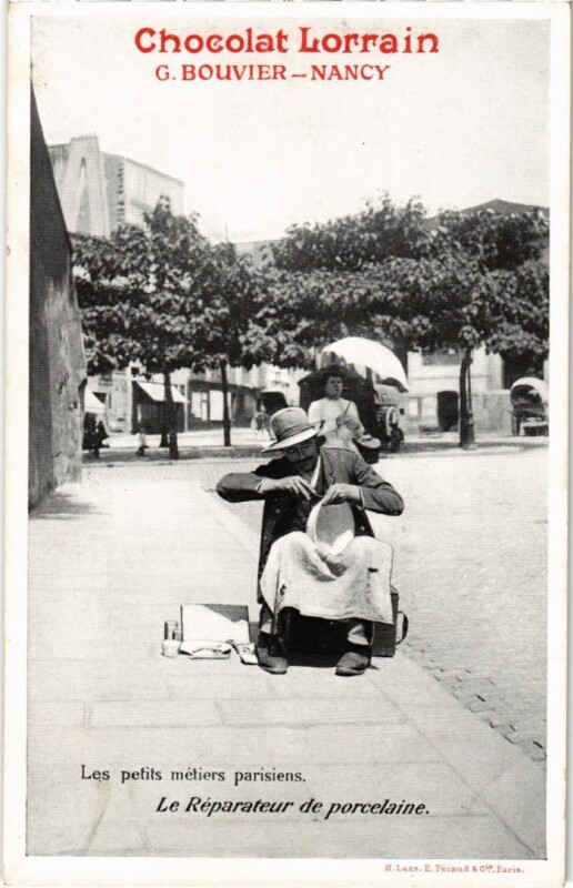 Carte postale ancienne Paris Petits Metiers le Reparateur de porcelaine