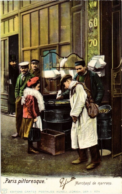 Carte postale ancienne Paris Petits Metiers Le Marchand de marrons
