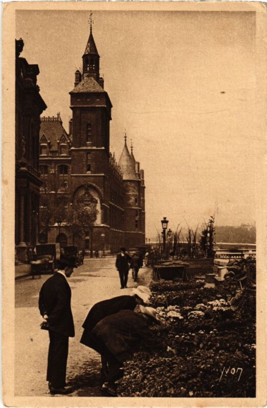 Carte postale ancienne Paris Petits Metiers Marche aux Fleurs