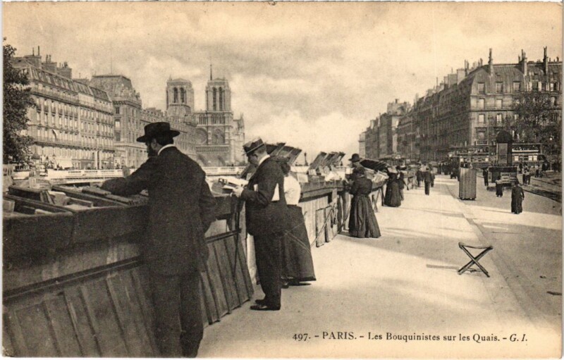 Carte postale ancienne Paris Petits Metiers les Bouquinistes