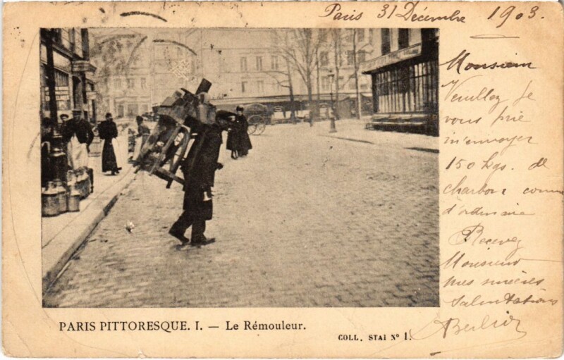 Carte postale ancienne Paris Pittoresque le remouleur