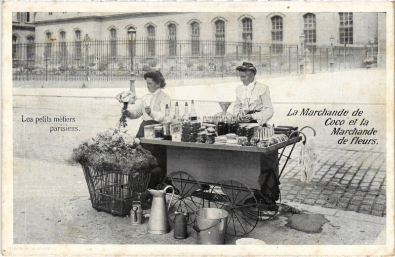 Carte postale ancienne Paris Petits Metiers la marchande de coco et de Fleurs