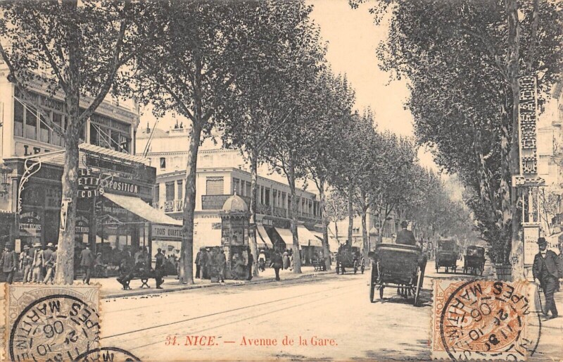 Carte postale ancienne Nice Avenue De La Gare