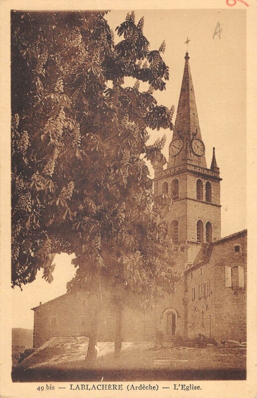 Carte postale ancienne Lablachere L'Eglise