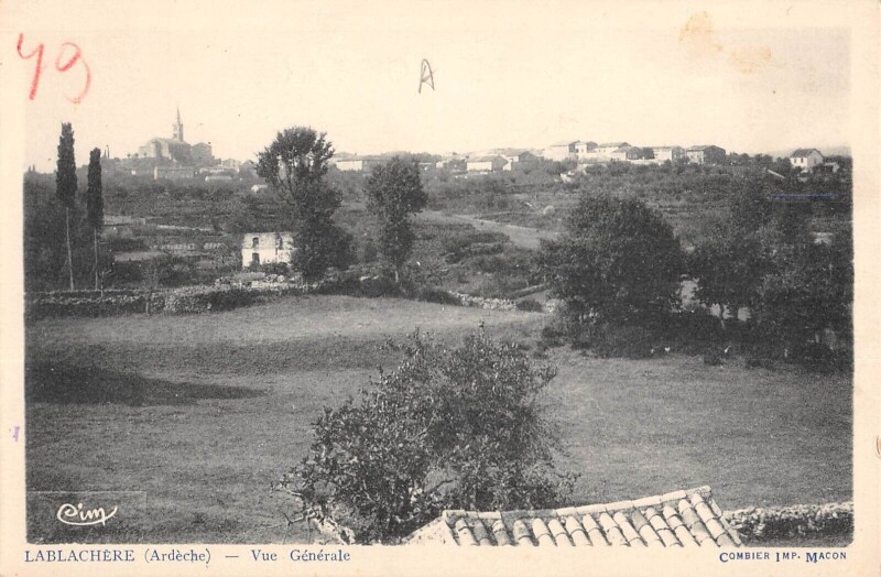 Carte postale ancienne Lablachere Vue Generale