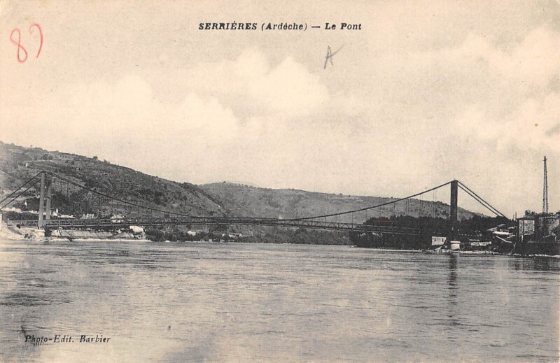 Carte postale ancienne Serrieres Le Pont