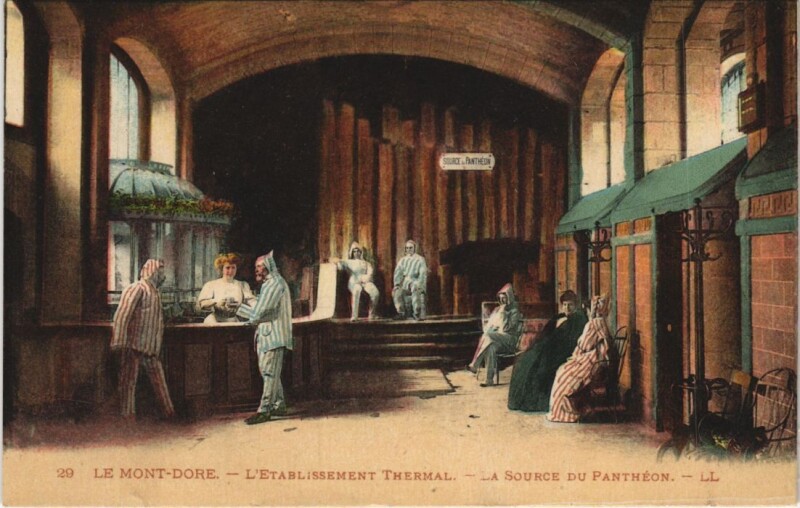 Carte postale ancienne Le Mont Dore Etablissement Thermal , Source a Pantheon à Mont-Dore
