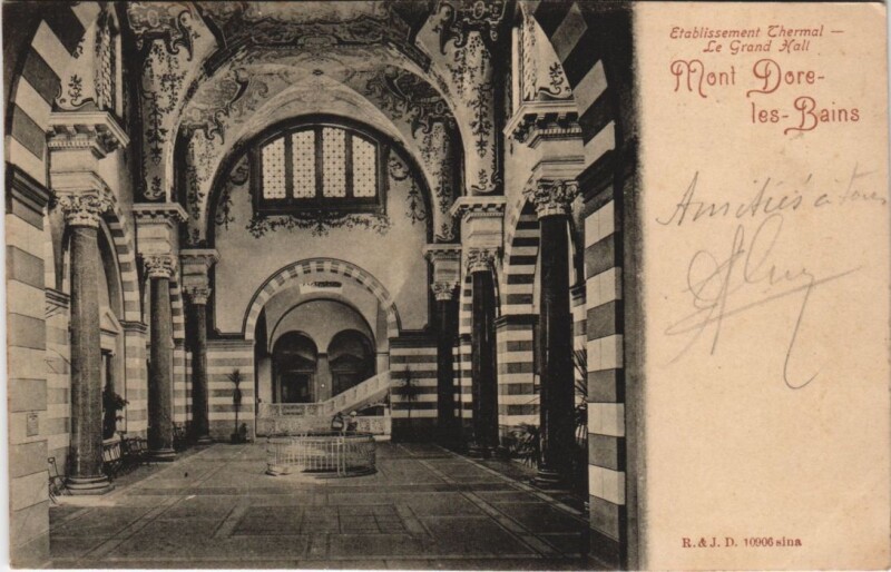 Carte postale ancienne Le Mont Dore Etablissement Thermal , Grand Hall à Mont-Dore