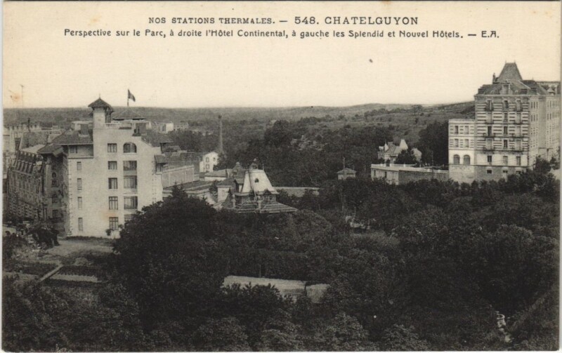 Carte postale ancienne Chatel Guyon Perspective sur le Parc