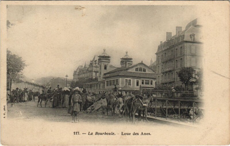 Carte postale ancienne La Bourboule Loue des Anes à La Bourboule