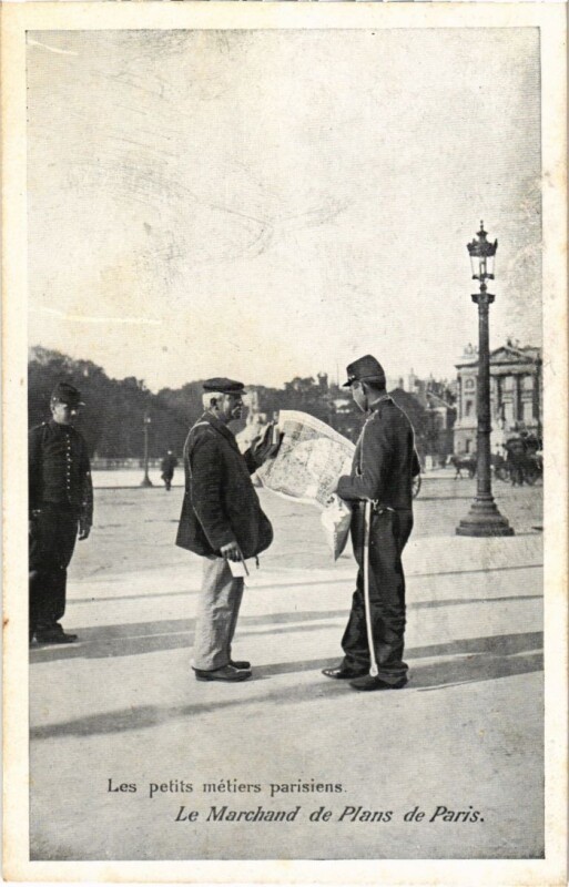 Carte postale ancienne Paris Petits Metiers Le Marchand de Plans de Paris