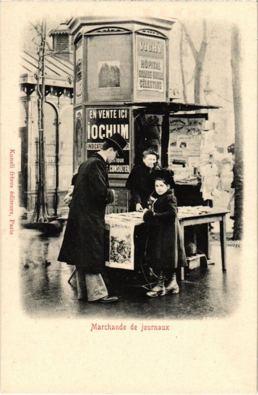 Carte postale ancienne Paris Petits Metiers la marchande de journaux à Paris