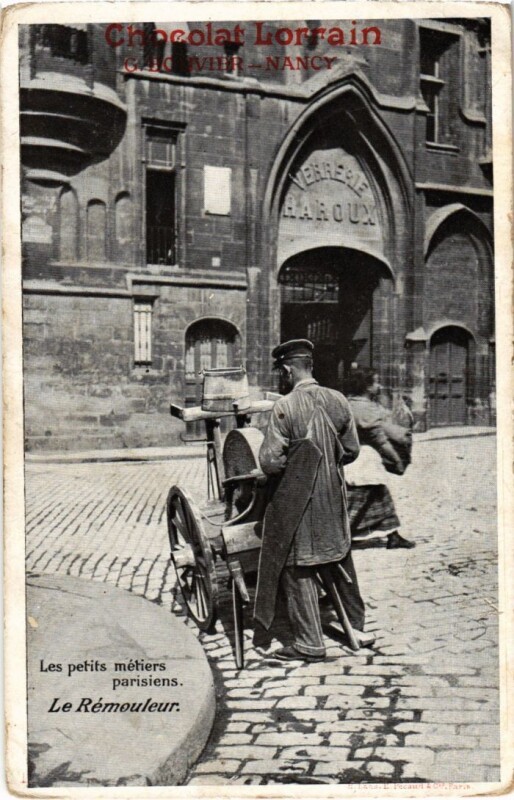 Carte postale ancienne Les petits métiers parisiens - Le Rémouleur à Paris 4e