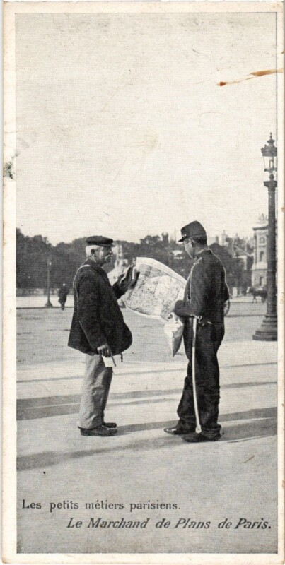 Carte postale ancienne Paris Petits Metiers Le Marchand de Plans de Paris