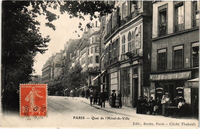 Carte postale ancienne Paris 4e Quai de l'hotel de Ville à Paris 4e
