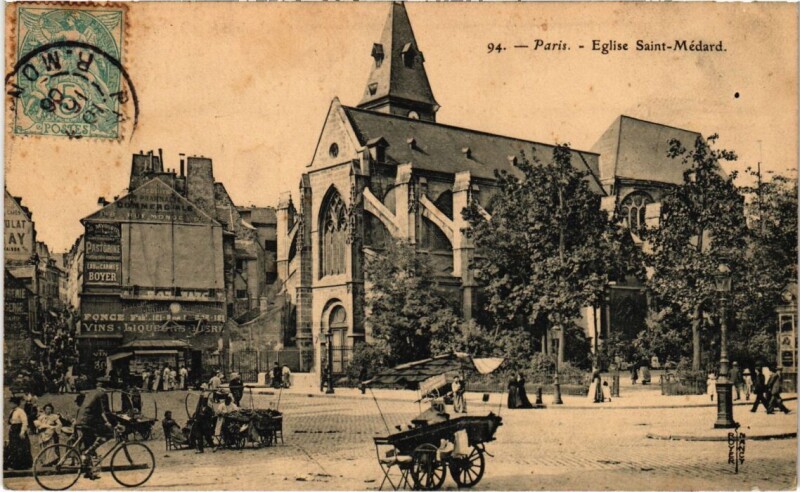 Carte postale ancienne Paris 5e Eglise Saint-Medard à Paris 5e