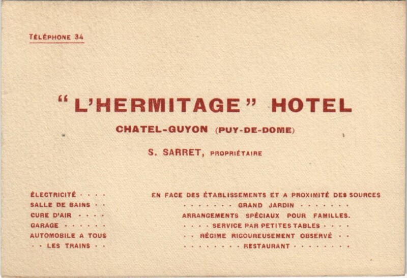 Carte postale ancienne Chatel Guyon l'Hermitage Hotel