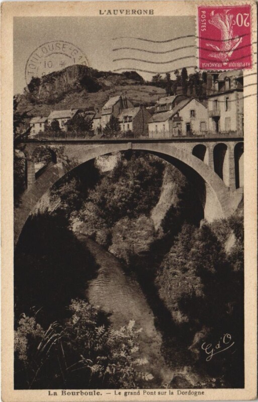 Carte postale ancienne La Bourboule Grand Pont à La Bourboule