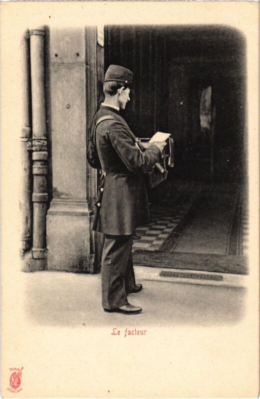 Carte postale ancienne Paris Petits Metiers le facteur à Paris